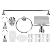 Bathroom Rack Set Stainless Steel Towel Rack Toilet Paper Holder Hook Kit for Home