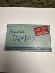 Vintage Tampax box 1950 Regular Box New Old Stock Advertising Women Hygiene