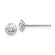 14K White Gold 5 mm Puff Circle Stud Earrings