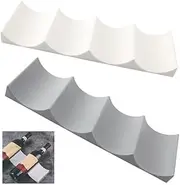 CAASFOOY 2 Pieces European Style Wine Rack,Modern Wave Shape Anti Slip Table Top Home Fridge Shelf, Can Easy Stacker Storage Rack for Kitchen Countertops Pantry Fridge