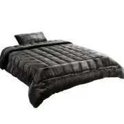 Giselle Bedding Faux Mink Quilt Fleece Throw Blanket Comforter Duvet Single