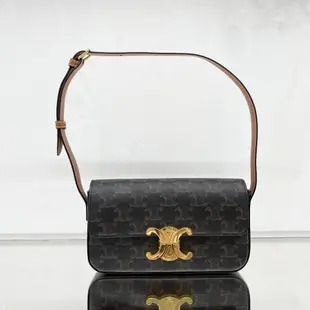 Celine 194142 凱旋門老花牛皮革肩背包