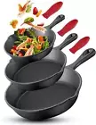 Cast Iron Pan 3-Piece Set, Cast Iron Skillets, Pre-Seasoned Nonstick Skillets -