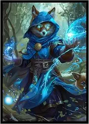Katomula 100 PCS MTG Card Sleeves With 100 PCS Perfect Fit Inner Sleeves - Art Matte, Standard Size - Mystic Fox Mage