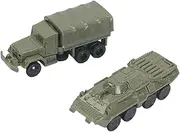 2X 1:144 Assembly Vehicle Model 4D M35 Truck Model for Girls Boys Toddlers