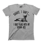 Sorry I Have Plans With My DEVON REX Cat T-Shirt Mens Womens Cats Gift Animal
