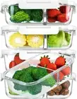 [5-Pack,36 Oz]Glass Meal Prep Containers 2 Compartments Portion Control with Upg