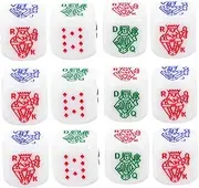 Gogogmee Interest Dice Set 12pcs White Poker Color Poker Dices Safe Lightweight for Party Supplies