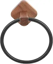 Tofficu Wooden Towel Ring No Drilling Required Towel Holder for Bathroom and Kitchen Stylish Towel Organizer for Hand Towels and Dish Cloths