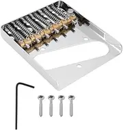 Create idea Electric Guitar Vintage Bridge 6 Brass Saddles Chrome Bridge Compatible with Telecaster Tele Guitar Allen Key