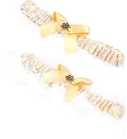 [Healeved] Women's Bowknot Lace Garters Elastic Thigh Rings Leg Decoration for Bridal Gown
