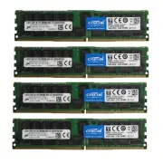 Crucial 64GB (4X16GB ) DDR4 2400MHz PC4-19200 ECC Registered Server RDIMM Memory