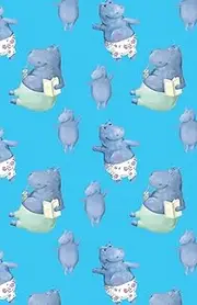 Journal Notebook Cute Hippos Pattern Blue: 162 Lined and Numbered Pages With Index Blank Journal For Journaling, Writing, Planning and Doodling.: Volume 83