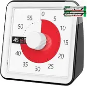 TWENTY5 SEVEN 3 inch Countdown Timer, 60 Minute 1 Hour Visual Timer, Classroom Teaching Tool Office Meeting, Countdown Clock for Kids Exam Time Management, Black
