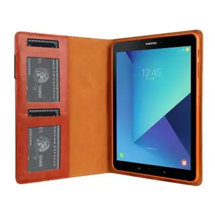 現貨  三星  Galaxy  Tab  S3  9.7吋  旋轉插卡皮質平板保護皮套  T820  T825  插卡支