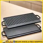 Cast Iron Griddle Plate with Double Handles Griddle Pan for Steaks Broil Bread *
