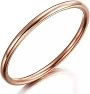 [Generic] Bangle Real 18KT Rose Gold Filled Solid 6mm Bracelet Ladies Medium Sz 65mm