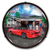 Retro Vintage Style 1979 Z28 Camaro Exxon Backlit LED Lighted Wall Clock Sign