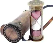 Antique Vintage Maritime 5" Brass Nautical Hourglass Sand Timer with