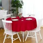 Red Round Tablecloth 48 Inch Waterproof Heavy Duty Wrinkle Free Polyester Fabric