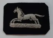 Prince of Wales Own Yorkshire Regiment Beret Badge Silver Wire on Black NOS