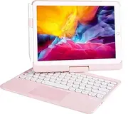 Synchro iPad Keyboard Case for iPad 2018 (6th Gen) - iPad 2017 (5th Gen) - iPad Pro 9.7 - iPad Air 2&1-360 Rotatable - Backlit 7 Colors - iPad Case with Keyboard for iPad OS (Pink)