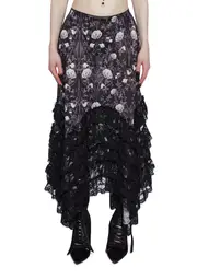 [Widow] Midnight Bloom Maxi Skirt