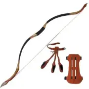 Archery 53'' Traditional Recurve Bow Wooden Mongolian Hunting Bow Longbow Tools