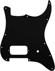 [Musiclily] Pro 11 Holes Single Uncovered Humbucker and Pot Slot Guitar Pickguard for USA/Mexico Fender Tom DeLonge Strat Style Electric Guitar, 3ply Black