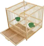 Mipcase 1set Bamboo Woven Bird Cage Bird Carrier for Budgies Finches Sturdy and Easy to Clean for Home Decor and Includes Convenient Hanging Hook