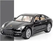 Decorative Car Model 1:24 for Panamera Diecast Metal Alloy Display Car Model Holiday Party Gift Perfect for Gifting(Black)