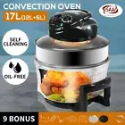 17L Air Fryer Turbo Convection Oven Halogen Cooker 9 Accessories 3D airflow BLK