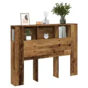 Headboard Cabinet Old Wood 140x18.5x102.5 cm Engineered wood