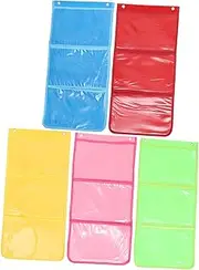 GRIRIW 5Pcs Multi Function Kindergarten Artwork Pocket Organizer Hanging Bag for Displaying Paintings and Documents for Home Classroom and Office Storage Includes Pouches