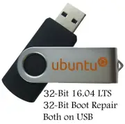 Ubuntu Linux 16.04 LTS 32 Bit Bootable 8GB USB Flash Drive For Older Computers