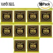 10-PACK Ernie Ball 2554 Everlast Coated 80/20 Bronze Guitar Strings 13-56