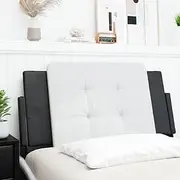Headboard Cushion White and Black - Faux Leather, Padded King Single Head, Wall Mounted Headboards, Bedroom Beds and Comfortable Frame