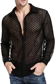 Men's Luxury Shiny Silk Dress Shirts Cotton Linen Shirt Beach Yoga Shirts Stylish Everyday Shirts for Men