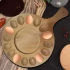 Ham Board Egg Tray Plate Holder Handcrafted Wooden for Deviled Eggs or Cheese 24