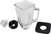 [HQRP] Glass Square Replacement Blender Jar Set, 4.5" Top Compatible with Oster Osterizer Blender Models, 5-Cup, 1.25L Pitcher, 0.33 Gallon Capacity