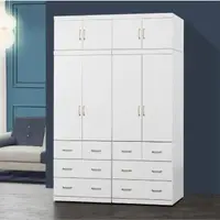 在飛比找momo購物網優惠-【MUNA 家居】阿諾德5.4 X 8尺白色衣櫥(衣櫃 櫥櫃