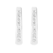 Channel Hoop Earrings with 1/2ct of Laboratory Grown Diamonds in Rhodium Plated Sterling Silver
