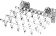 Suction Cup Sock Drying Rack, Wall-Mounted Hanger with Clips, Space-Saving Multipurpose Clothes Rack, Sturdy Household Organizer for Small Laundry, Ideal for Bathroom and Balcony