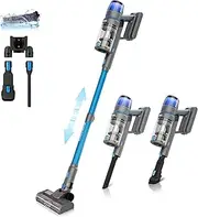 [MIUI] V20 Cordless Upright Vacuum Cleaner, Powerful Suction Brushless Motor, Stick Vacuum with V-Shaped Anti-Hair Tangle Brush, Optical Dust Detection, Handheld Vacuum for Pet Hair Carpet Hard Floor