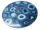 Blue Agate Coffee Side Table Top, Agate Console End Table Slab Christmas Sale