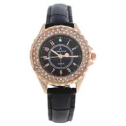 Kim & Jade 2033L-GPBLBL Rose Gold/Black Leather Strap Watch by Kim & Jade for Women - 1 Pc Watch