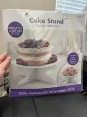 Amscan White Cake Stand Holds 12" Cake Party Supply New!!!!