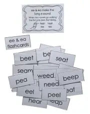 Teacher Depot Educational Literacy Learning Phonics Resource ee & ea Flashcards
