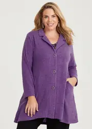 [TS] Taking Shape Button Enthuse Cardigan Size 10 in Vivid Purple - Plus Size Women's Cardigans Vivid Purple