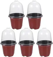 VICASKY 5pcs Plastic Nursery Pots Humidity Dome Plant Starter Pots Plant Set for Use